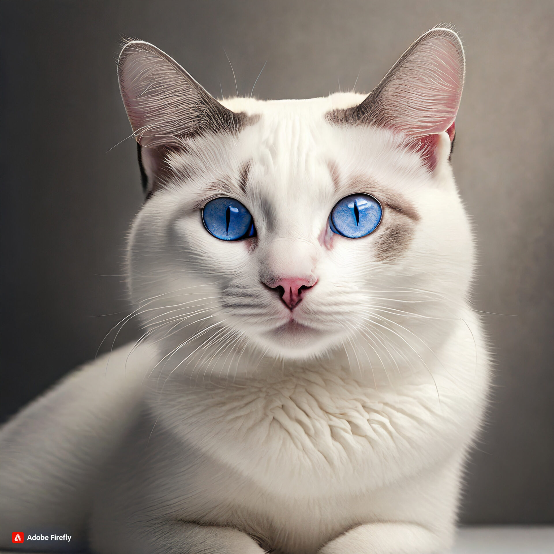 White cat with blue eyes